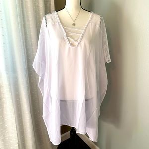 NWT! White Beach Coverup! Lace Detail! Size XXL